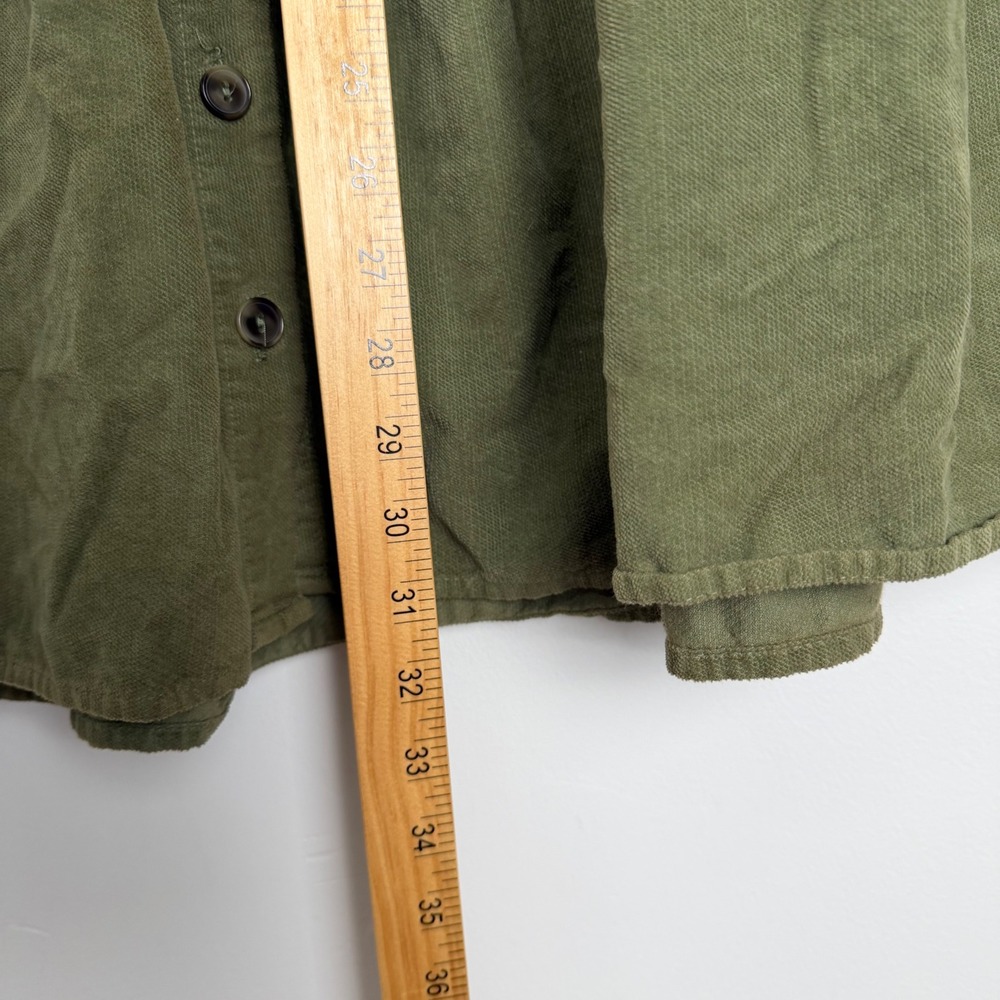 Anthropologie Amadi Olive Green Button Front Tiered Midi Skirt Sz S Made in USA - Picture 4 of 9